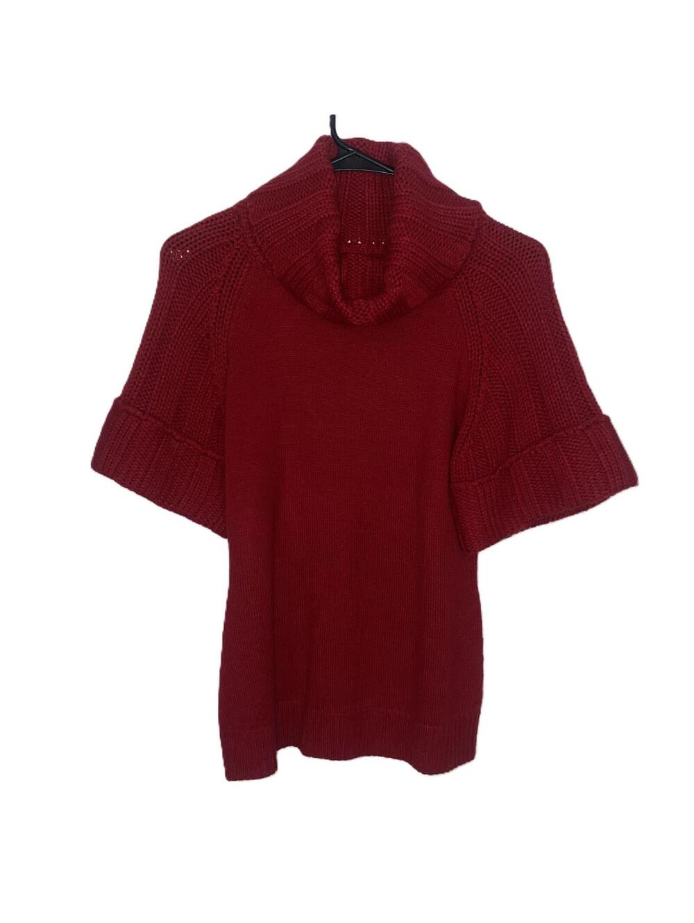 Express Red Merino Wool Turtleneck Bell Sleeve Y2K Sweater Top Small